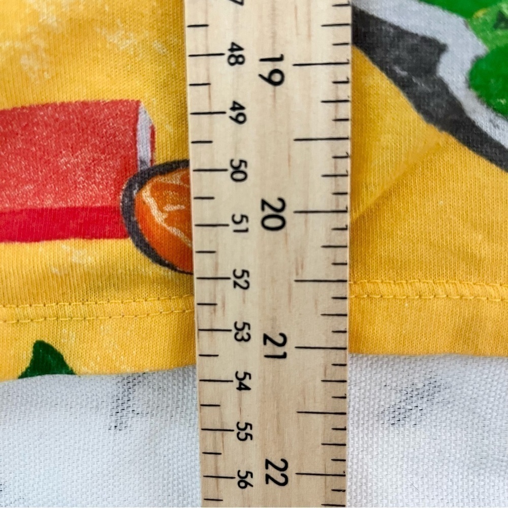Zara Summer Patio Graphic Boxy Tee T-Shirt-Yellow Multicolor-Women Size Medium - Picture 9 of 11